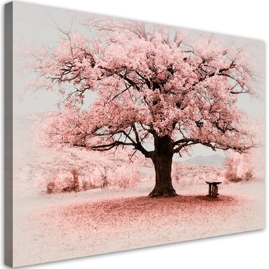 Feeby Obraz na płótnie, FEEBY Różowe drzewo abstrakcja natura 100x70 Feeby