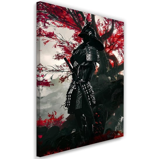 Feeby Obraz na płótnie, FEEBY Samuraj w zbroi w lesie - SyanArt 60x90 Feeby