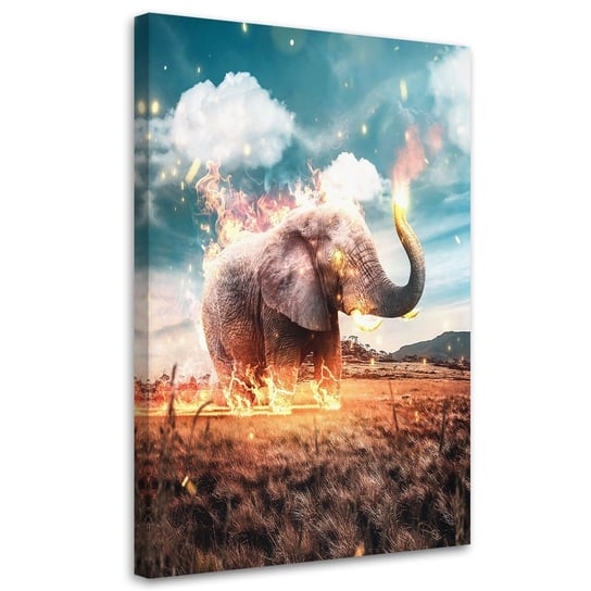 Feeby Obraz na płótnie, FEEBY Słoń w płomieniach - Alex G Griffiths 40x60 Feeby
