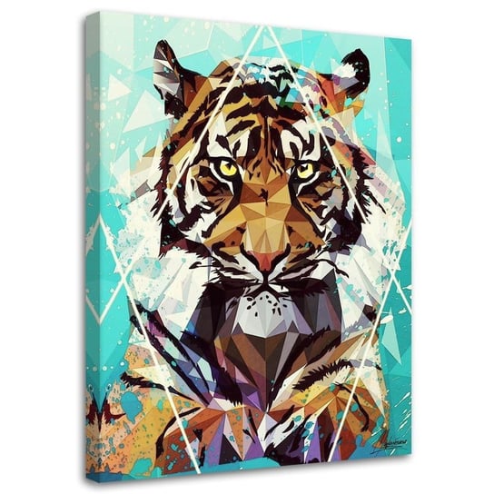 Feeby Obraz na płótnie, FEEBY Tygrys jak ręcznie malowany - Cantu 60x90 Feeby
