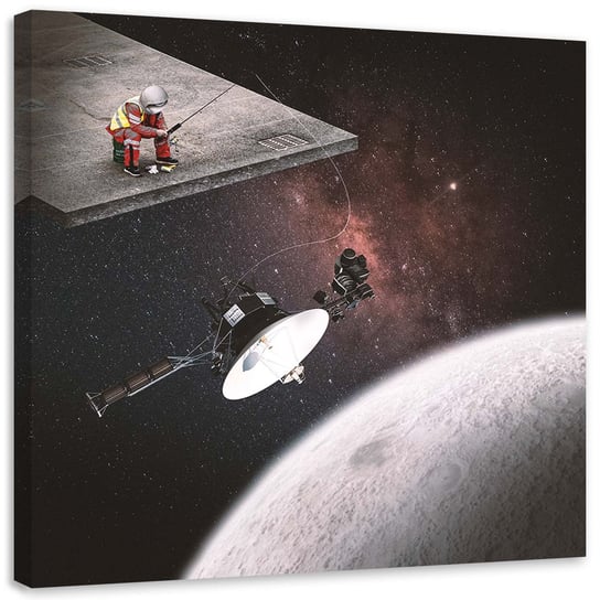 Feeby Obraz na płótnie, FEEBY Wędkowanie w kosmosie - Zehem Chong 50x50 Feeby