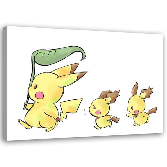 Feeby Obraz na płótnie, FEEBY Wędrujące Pokémony Pikachu - Victoria Bravo 120x80 Feeby