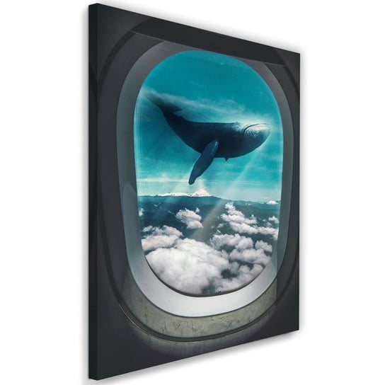 Feeby Obraz na płótnie, FEEBY Wieloryb pływający nad chmurami - Gab Fernando 40x60 Feeby