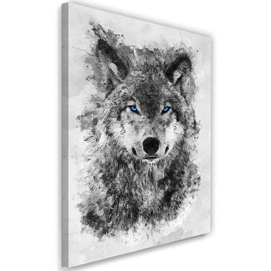 Feeby Obraz na płótnie, FEEBY Wilk z niebieskimi oczami - SyanArt 40x60 Feeby