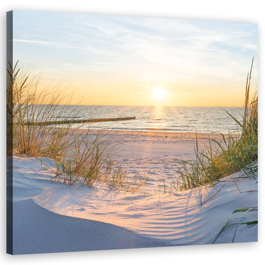 Feeby Obraz na płótnie, FEEBY Zachód słońca na plaży 50x50 Feeby