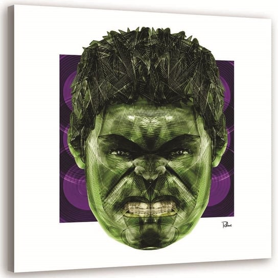 Feeby Obraz na płótnie, FEEBY Zielona głowa Hulka - Rubiant 40x40 Feeby