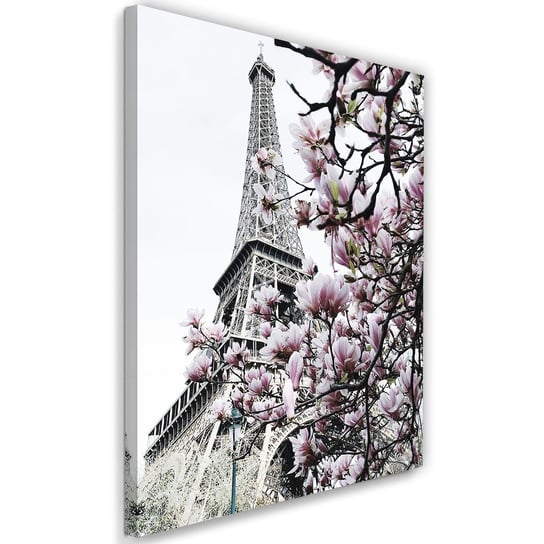 Feeby Obraz na płótnie Wieża Eiffla i magnolie - Dmitry Belov 80x120 Feeby