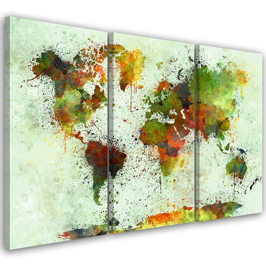 Feeby Obraz tryptyk na płótnie Abstrakcje - Zielony 150x100 Feeby