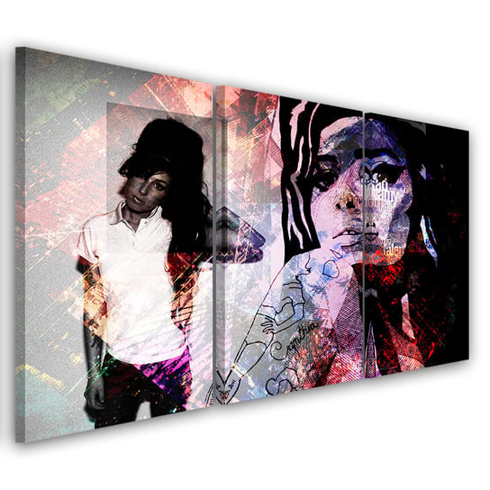 Feeby Obraz trzyczęściowy na płótnie, FEEBY Amy Winehouse 150x100 Feeby