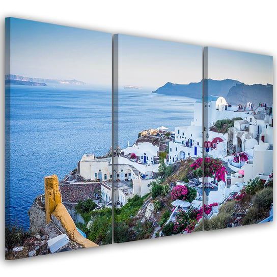 Feeby Obraz trzyczęściowy na płótnie, FEEBY Grecja Santorini 150x100 Feeby