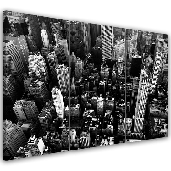 Feeby Obraz trzyczęściowy na płótnie, FEEBY Nowy Jork Czarno Biały USA 150x100 Feeby