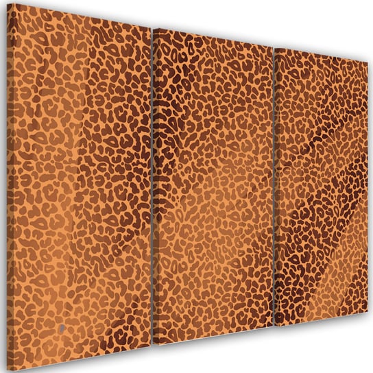 Feeby Obraz trzyczęściowy na płótnie, FEEBY Pantera leopard futro plamy wzór 150x100 Feeby