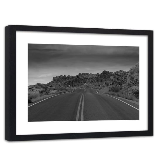 Feeby, Obraz w ramie czarnej, Droga na pustkowiu 2, 60x40 cm Feeby