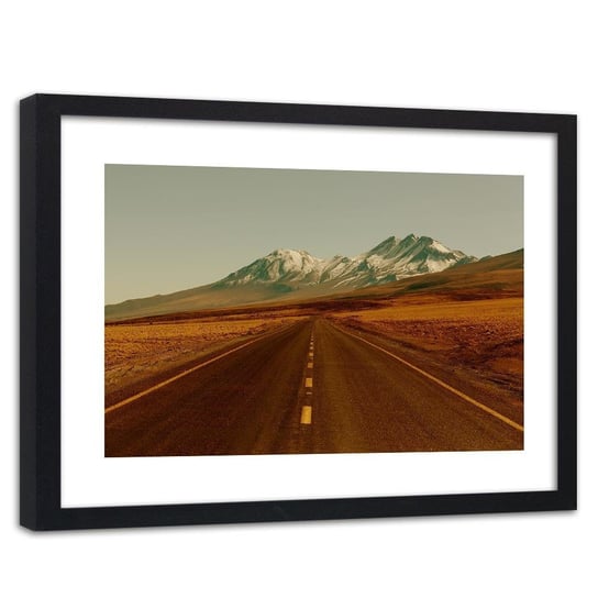 Feeby, Obraz w ramie czarnej, Droga przez pustkowie 3, 120x80 cm Feeby