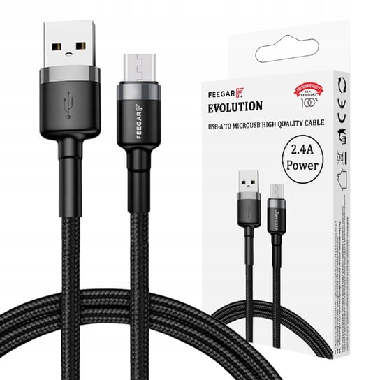 Feegar Kabel USB-A micro USB Quick Charge 3.0 2.4A przewód nylon Feegar