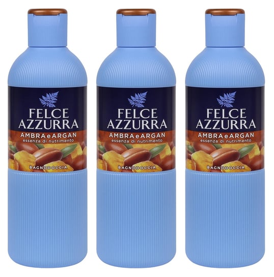 Felce Azzurra, Żel pod prysznic, Bursztyn i argan, 3x650ml Felce Azzurra