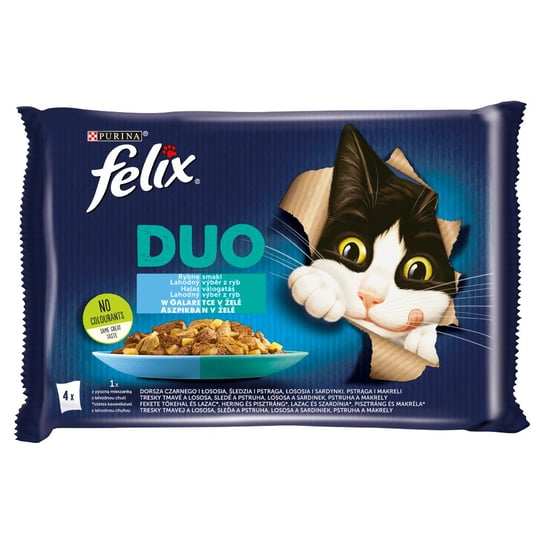 Felix Duo Karma dla kotów Rybne Smaki W galaretce 340 g (4 X 85 g) Felix