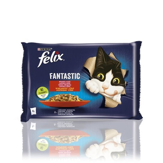 Felix Fantastic Adult w galaretce królik i jagnięcina 85g x 4 (multipak x 1) Felix