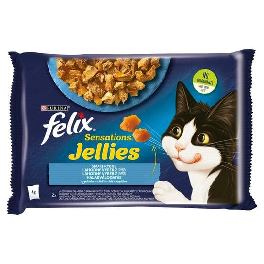 Felix Sensations Jellies Karma Dla Kotów Smaki Rybne W Galaretce 340g (4x85g) Łosoś Ryba Oceaniczna Felix