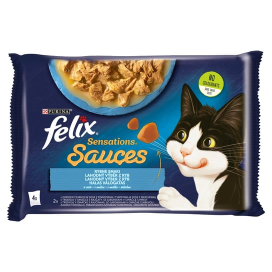 Felix Sensations Sauces Karma dla kotów rybne smaki w sosie 340 g (4 x 85 g) Felix