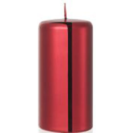 FEM Candles dekoracyjna świeca słupek metalizowana 150/70 mm - Czerwona FEM Candles