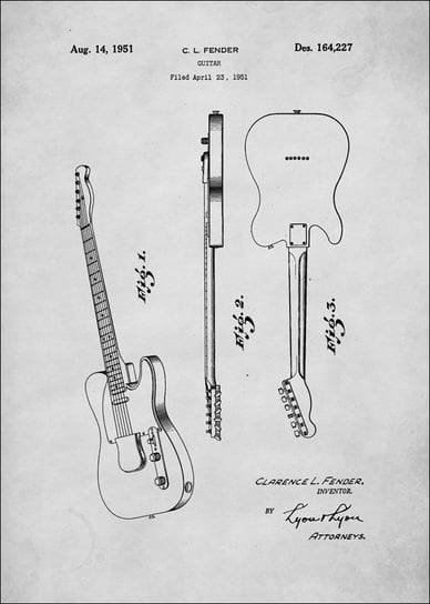 Fender Bialy 1951 - plakat 60x80 cm Galeria Plakatu