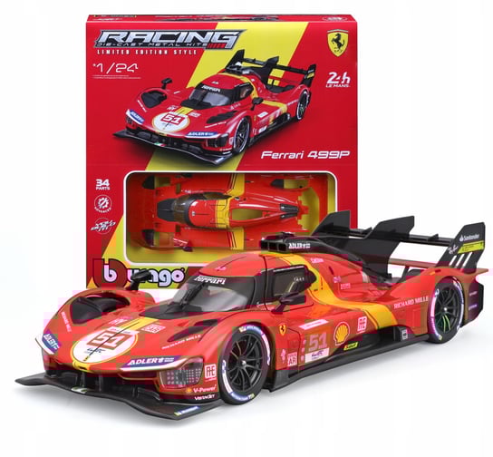 Ferrari 499P #51 1:24 Bburago KIT 18-26583 SAMOCHÓD MODEL DO ZŁOŻENIA DIY Bburago