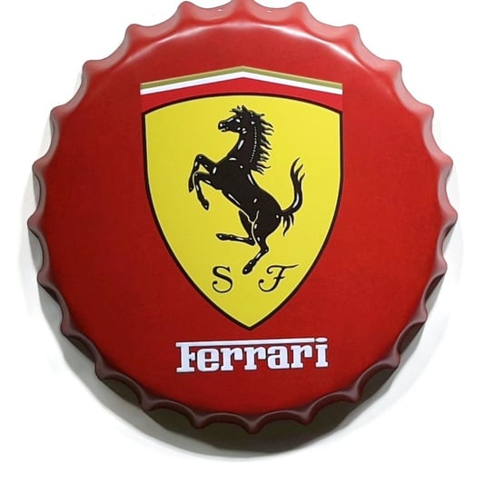 Ferrari Blaszany Kapsel na Ścianę Duży 40Cm Inna marka