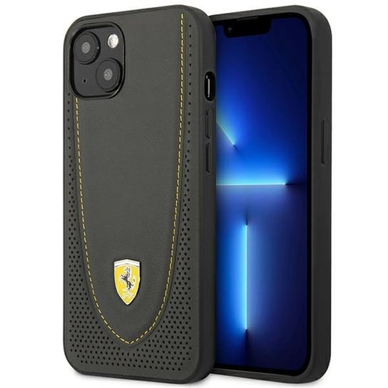 Ferrari etui obudowa case do iPhone 13 6.1" czarny/black hardcase Leather Curved Line Ferrari