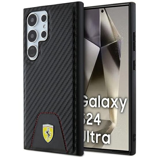 Ferrari etui pokrowiec obudowa do Samsung Galaxy S24 Ultra S928 czarny/black hardcase Carbon Stitched Bottom Ferrari