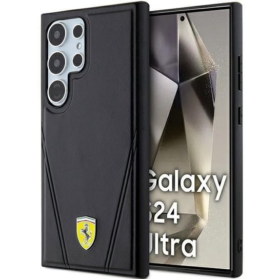 Ferrari etui pokrowiec obudowa do Samsung Galaxy S24 Ultra S928 czarny/black hardcase Hot Stamp V Lines MagSafe Ferrari