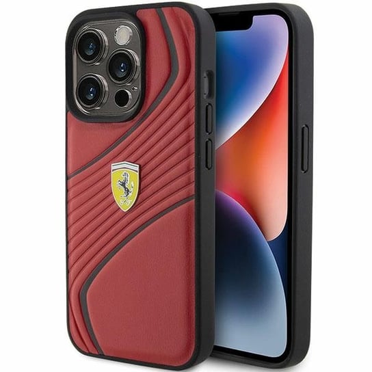 Ferrari FEHCP15LPTWR etui obudowa do iPhone 15 Pro 6.1" czerwony/red hardcase Twist Metal Logo Ferrari