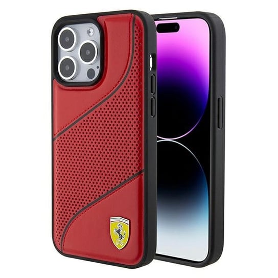 Ferrari FEHCP15LPWAR iPhone 15 Pro 6.1" czerwony/red hardcase Perforated Waves Metal Logo Ferrari