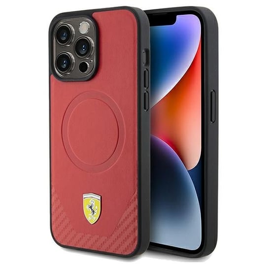 Ferrari FEHMP15LPTER iPhone 15 Pro 6.1" czerwony/red hardcase Carbon Metal Logo MagSafe Ferrari