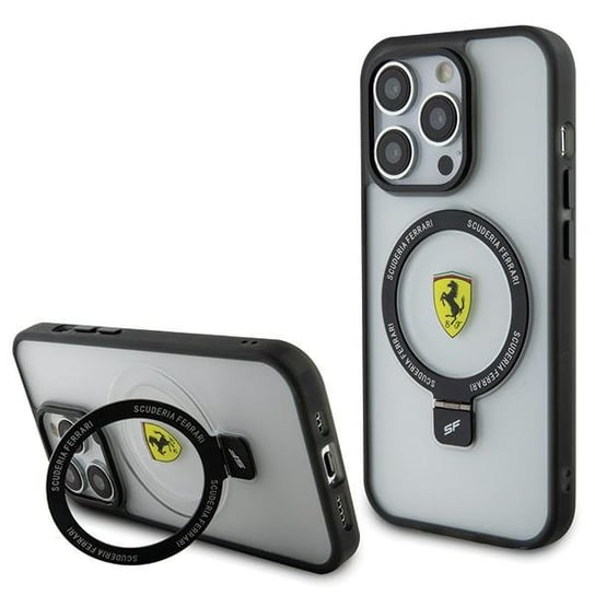 Ferrari Fehmp15Luscah Iphone 15 Pro 6.1" Transparent Hardcase Ring Stand 2023 Collection Magsafe Ferrari
