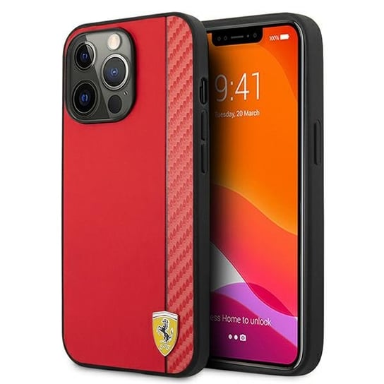 Ferrari FESAXHCP13XRE iPhone 13 Pro Max 6,7" czerwony/red hardcase On Track Carbon Stripe Ferrari