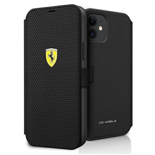 Ferrari FESPEFLBKP12SBK iPhone 12 mini 5,4" czarny/black book On Track Perforated Ferrari