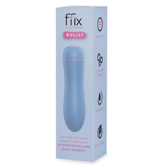 Ffix Bullet, Wibrator typu "bullet" na baterie, błękitny FemmeFunn