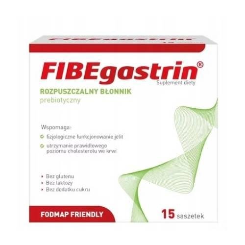 Fibegastrin, Rozpuszczalny Błonnik Prebiotyczny, 15 Saszetek FIBEGASTRIN