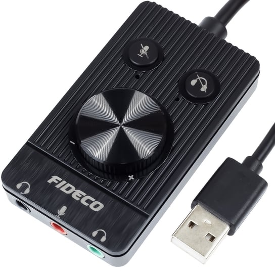 Fideco Karta Dźwiękowa USB Słuchawki Mikrofon 48K 16 BIT Fideco