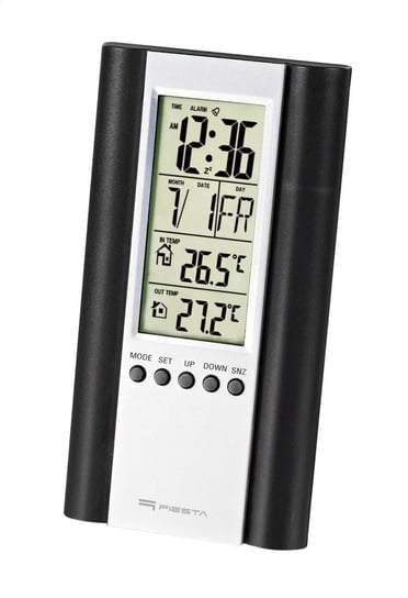Fiesta Digital Weather Station Lcd Wired Sensor Stacja Pogody Z Wyświetlaczem Lcd I Czujnikiem Przewodowym Black [43569] Fiesta