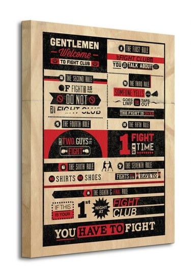 Fight Club Rules Infographic - obraz na płótnie Art Group