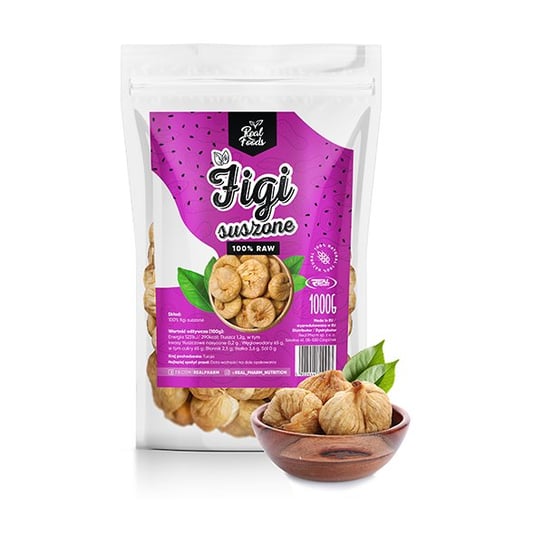 Figi Suszone Całe Owoce - Real Foods - 1000G Inna marka