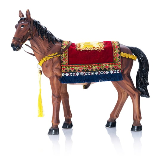 Figura do szopki bożonarodzeniowej - koń Hieronim - ozdobny czaprak - 35 cm - Grande Inna marka