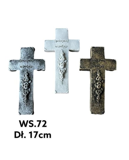 Figura krzyż spoczywaj w pokoju 9x16,5x2cm złoty Inna marka