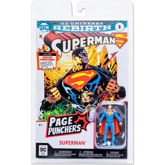 FIGURA SUPERMAN + COMIC REBIRTH SUPERMAN DC COMICS 7CM Mcfarlane