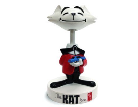 Figurka - 4" Kat Bobble Head (Red Jacket) - Kot Kat Z Kiwającą Głową - Amt AMT