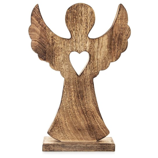 Figurka Anioła Z Sercem Drewniana 25,5X36 Cm Orion