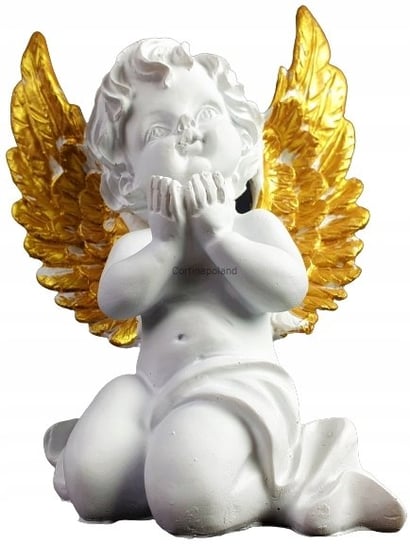 Figurka aniołek duża - złote skrzydła 18,5 cm CORTINA