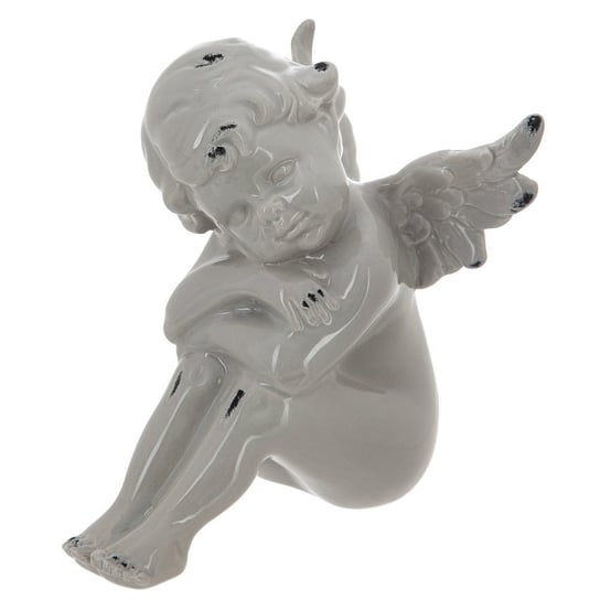 Figurka aniołka ATMOSPHERA, szara, 14x13 cm Atmosphera